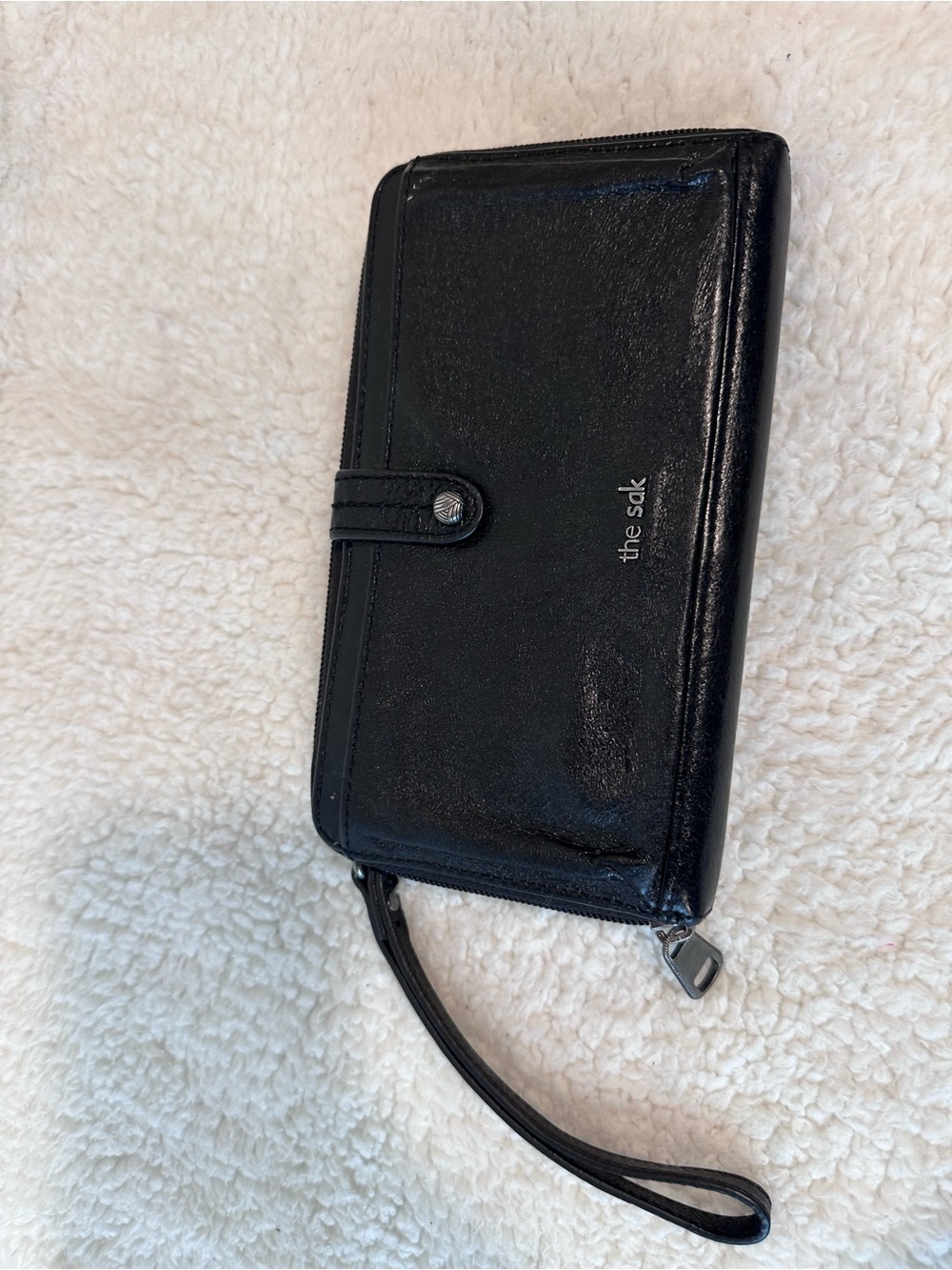 the sak Black Wristlet Phone Case Wallet with Wrist Strap